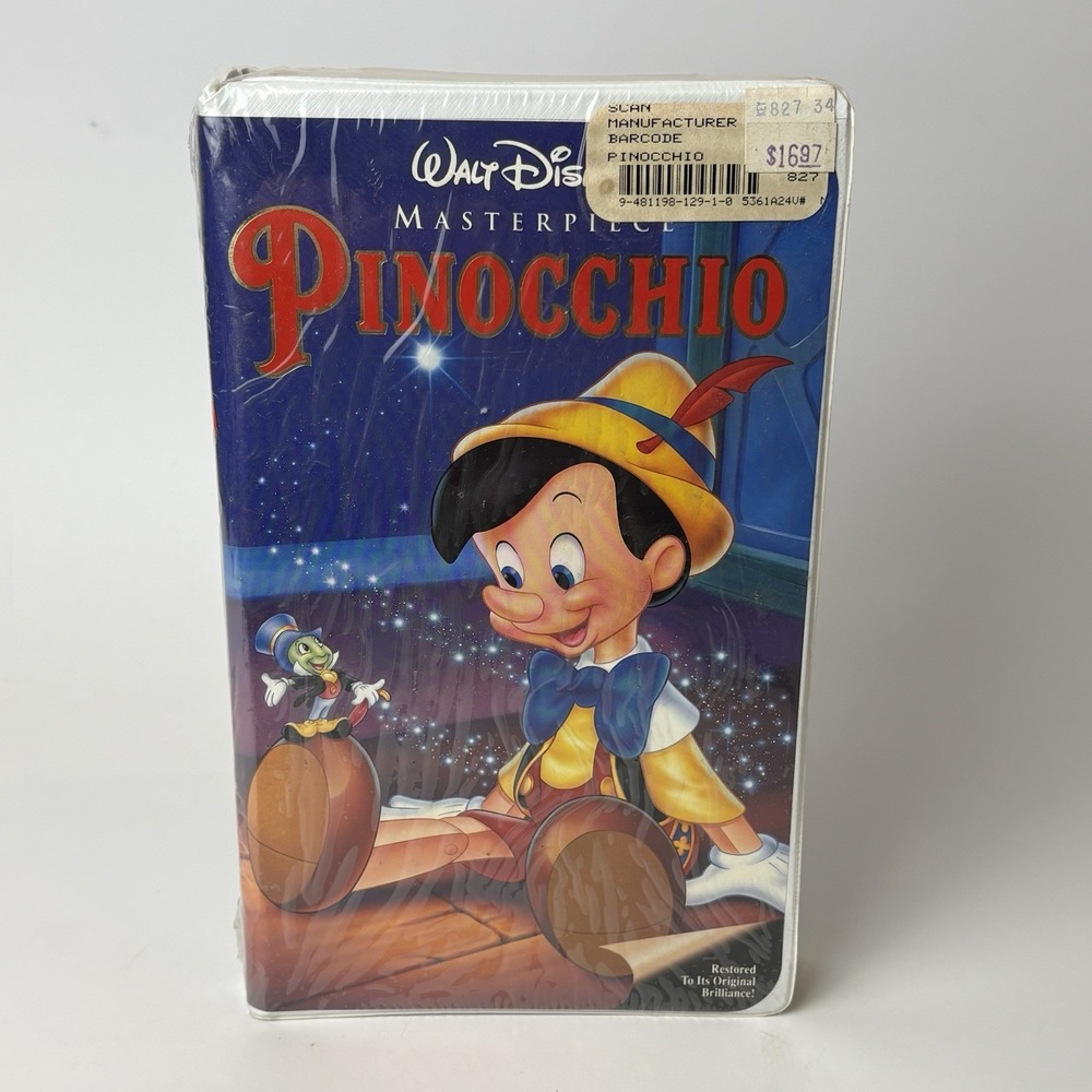 1993 Walt Disney Pinocchio VHS Tape Clamshell Case Brand New Sealed